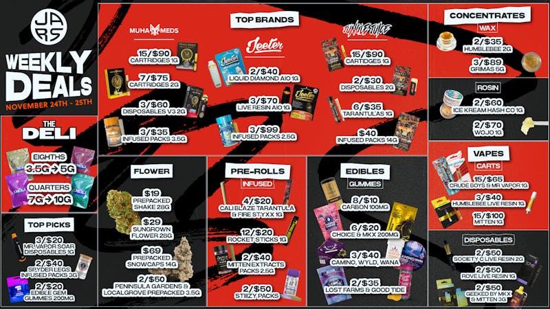 JARS Cannabis - Mt Pleasant Countdown to Green Wed, Best Prices, Most Variety