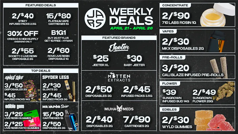 JARS Cannabis Delivery - Ann Arbor Big Selection. Bigger Savings. Always at JARS.