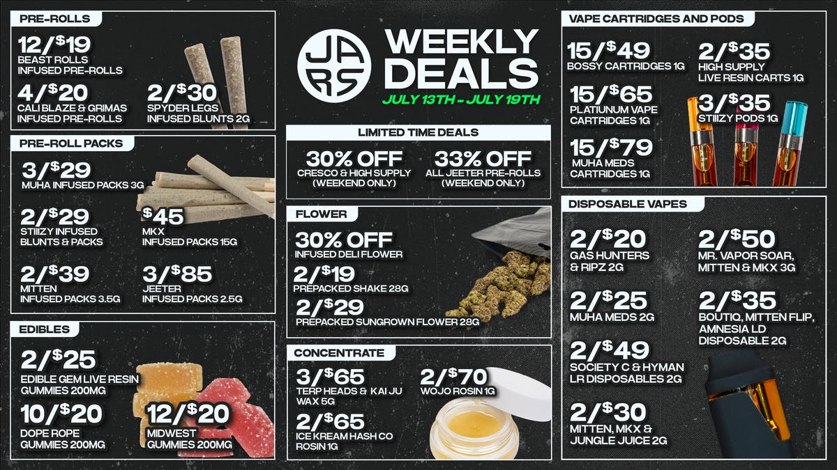 JARS Cannabis - New Buffalo US-12 Lowest Prices & Largest Variety in the State