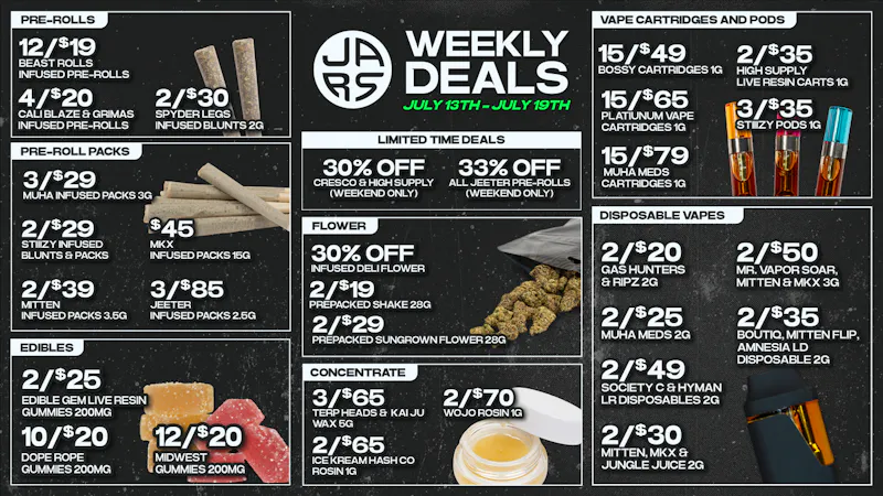 JARS Cannabis - New Buffalo US-12 Lowest Prices & Largest Variety in the State
