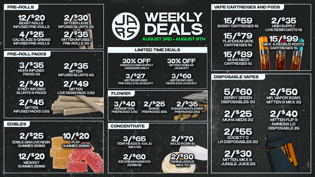 JARS Cannabis - Lansing Lowest Prices & Largest Variety in the State