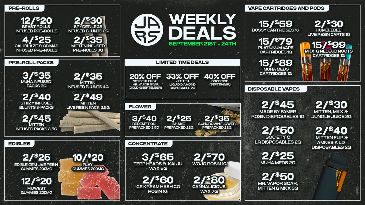 JARS Cannabis - Saugatuck Lowest Prices & Largest Variety in the State
