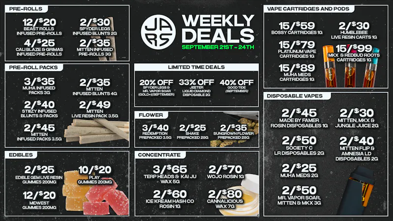 JARS Cannabis - Saugatuck Lowest Prices & Largest Variety in the State