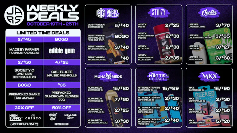 JARS Cannabis - New Buffalo US-12 Prices That Hit Hard