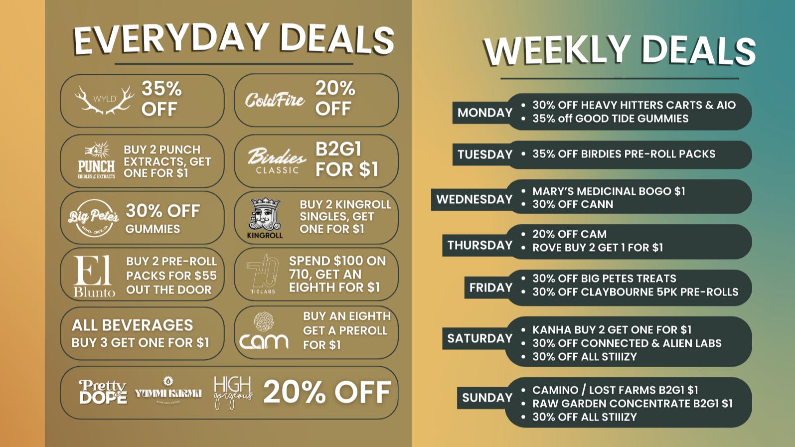 Better Daze Dispensary Spin & Win EXTRA GOODIES!