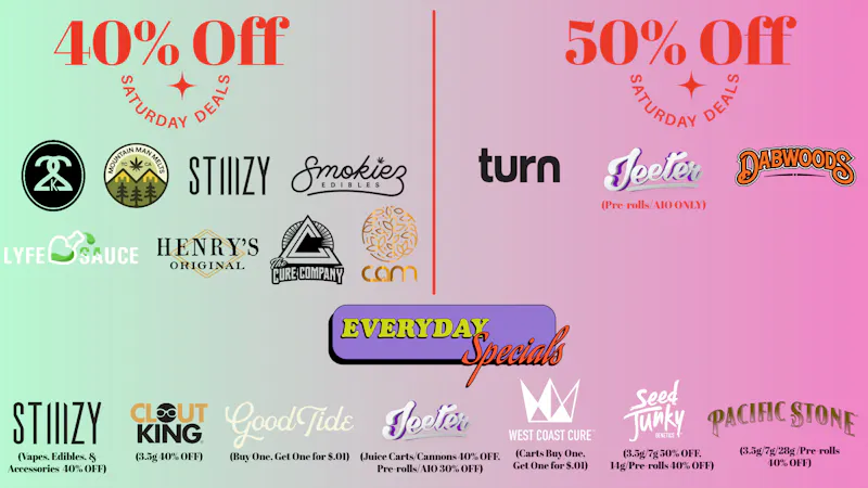 The Ounce 40% OFF 22k, Stiiizy, Jeeter, Cure Co