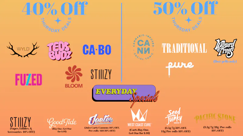 The Ounce 40% Off Teds, Wyld, jeeter ...