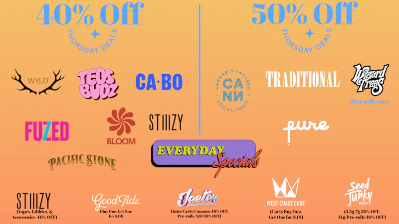 The Ounce 40% Off Teds, Wyld, jeeter ...