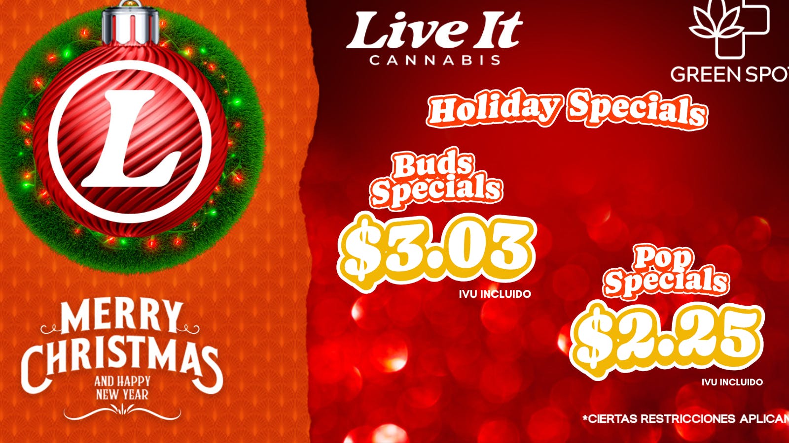 The Green Spot HOLIDAY SPECIAL GRAMOS A $3 & $2