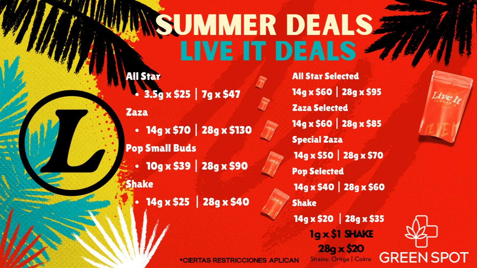 The Green Spot ☀️14G. X $40 | $50 | 28G. X $60 | $70 ☀️