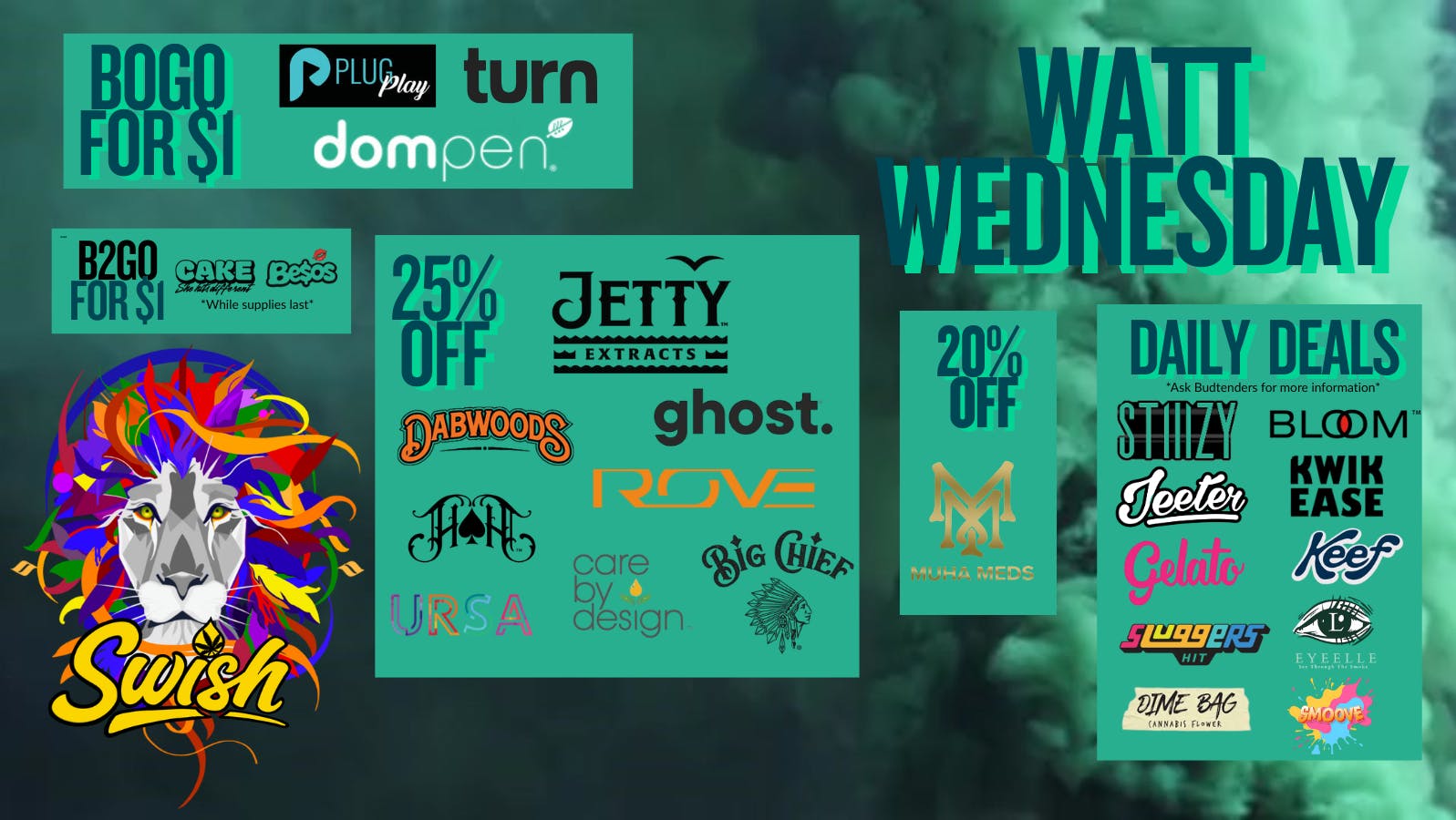 Swish Cannabis NoHo - All Taxes Included North Hollywood WATT WEDNESDAY! ~*Deals on Vapes*~