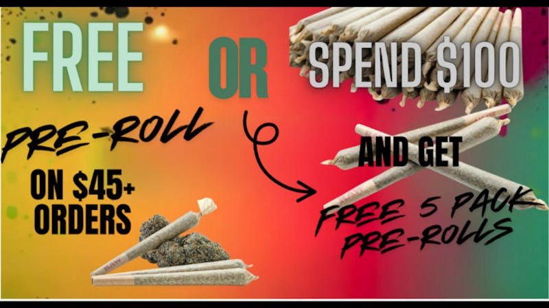 Ganja World FREE PRE-ROLL OR 5 PACK PRE-ROLLS