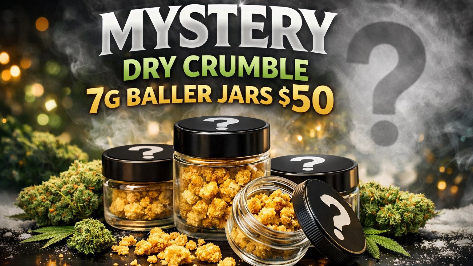 Ganja World - Bangor 7g Dry Crumble Baller jars