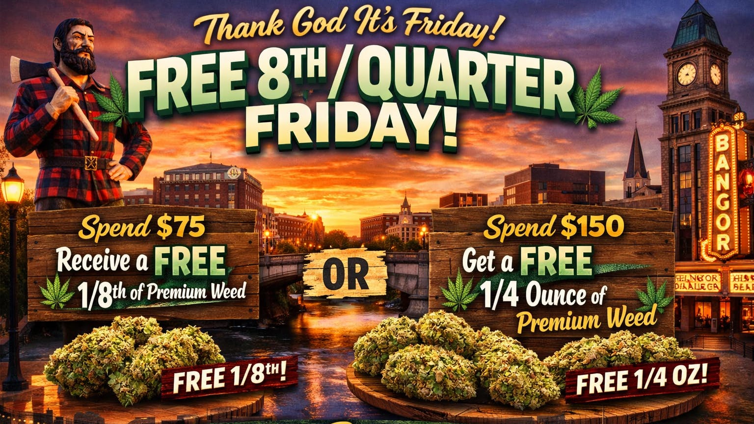 Ganja World - Bangor TGIF 8th/quarter Deal