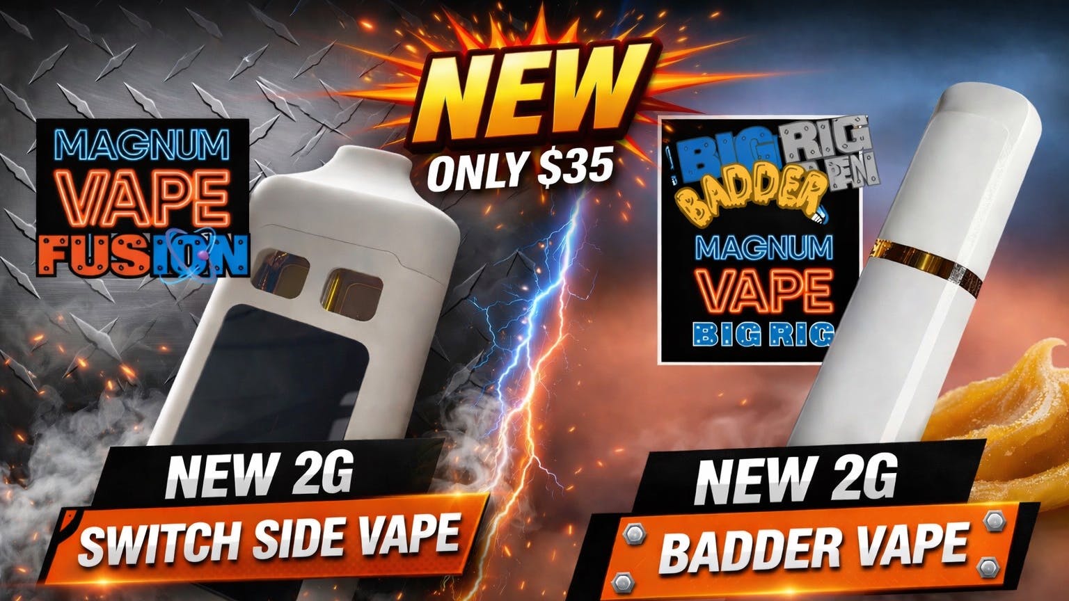Ganja World NEW MAGNUM WEED 2G SWITCH & 2G BADDER VAPES! $35!