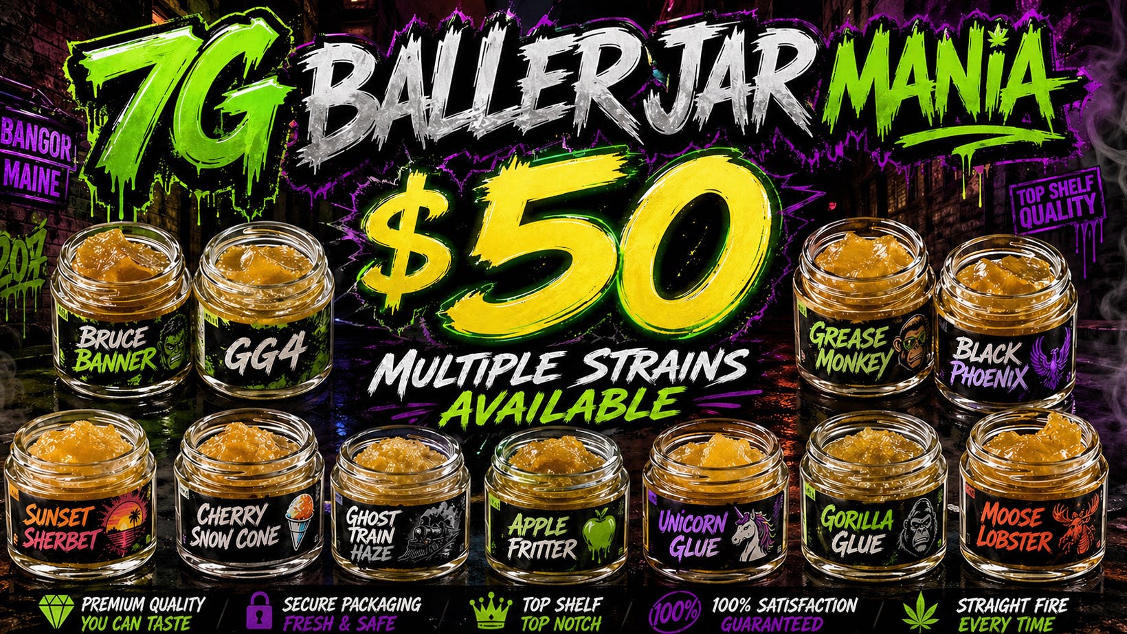 Ganja World - Bangor Huge 7G Baller jar selection