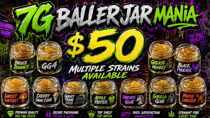 Ganja World - Bangor Huge 7G Baller jar selection
