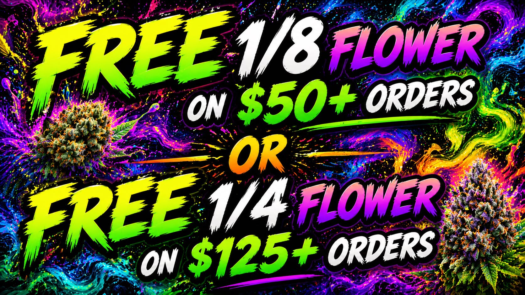 Ganja World FREE 1/8TH OR 1/4 FLOWER- CHECK DETAILS !