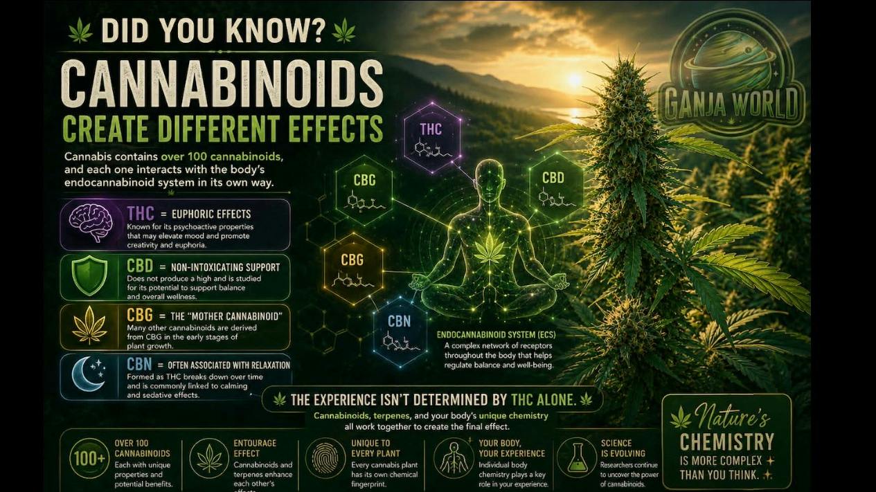 Ganja World The different effects within cannabinoids 🤔