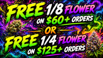 Ganja World FREE 1/8TH ON $60 OR FREE 1/4 ON $125