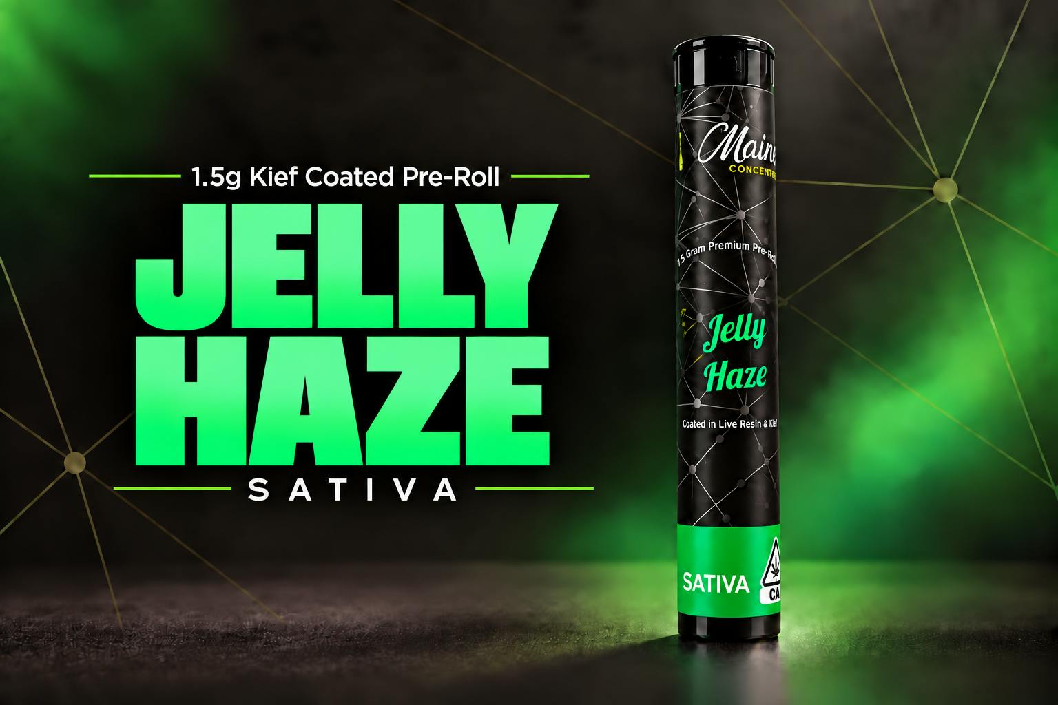 Maine Concentrates | Jelly Haze | 1.5g Kief Coated | sativa