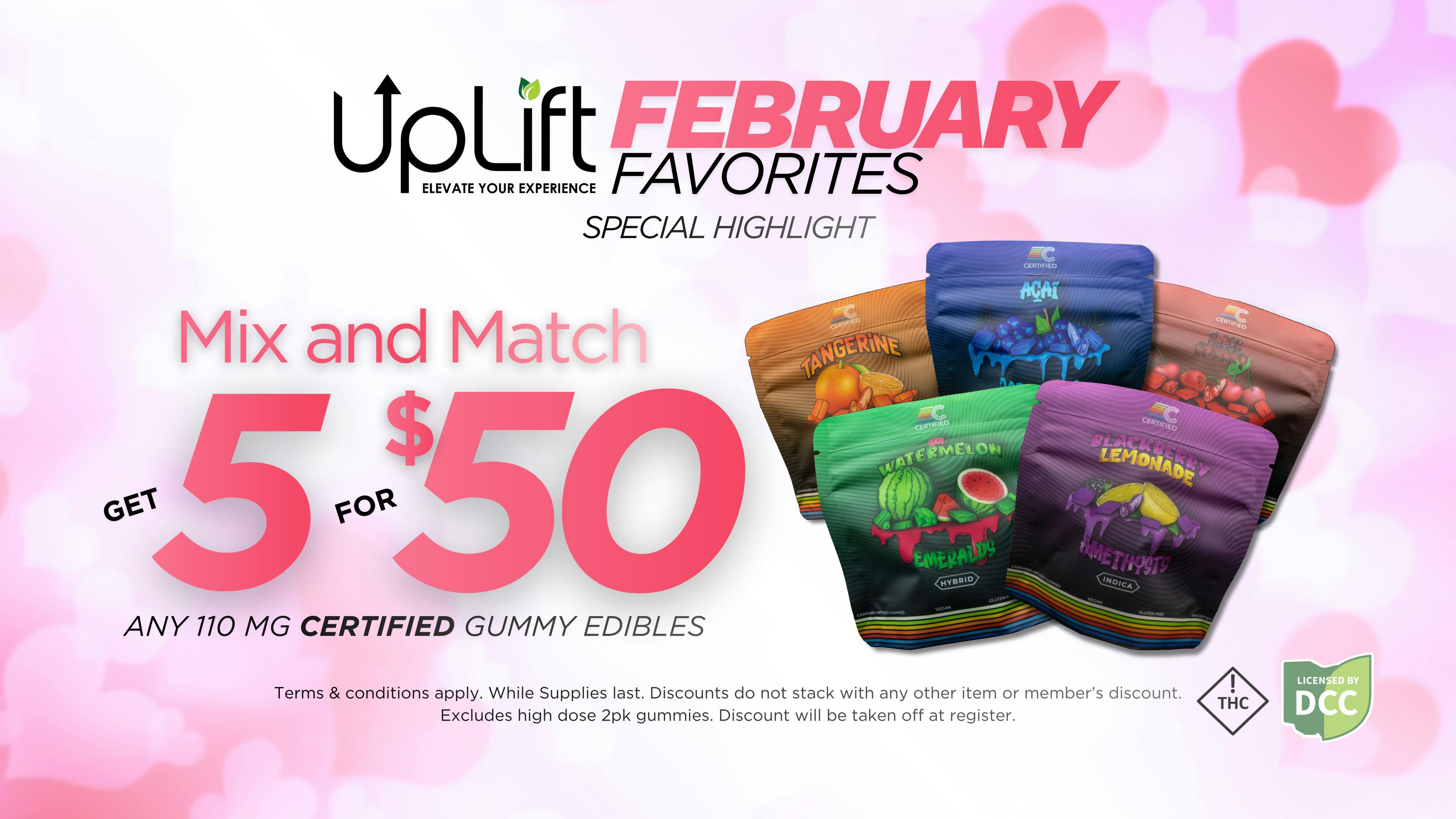 UpLift - Milford Certified - 5/$50 110mg Gummies