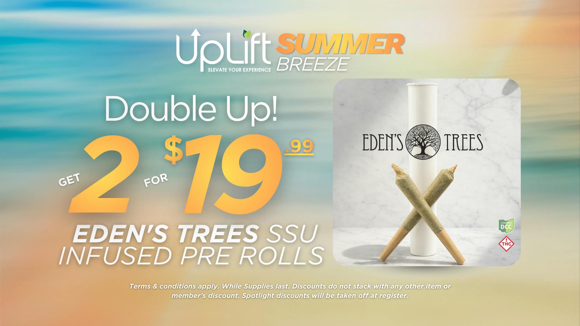 UpLift - Milford Double Up Daily | Eden's Trees Infused Pre Rolls