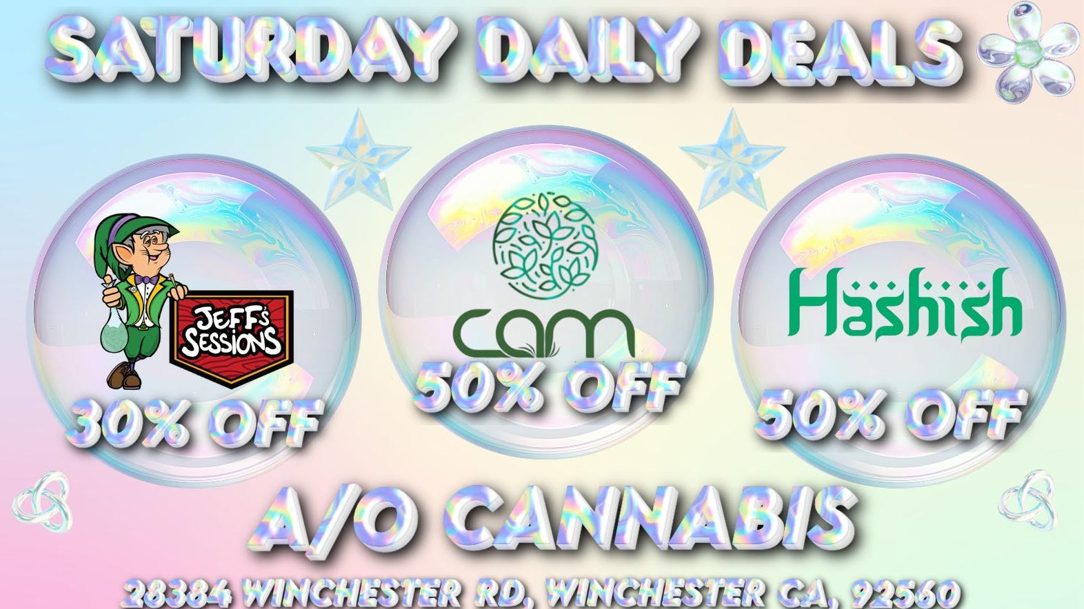 AO CANNABIS SATURDAY DAILY DEALS