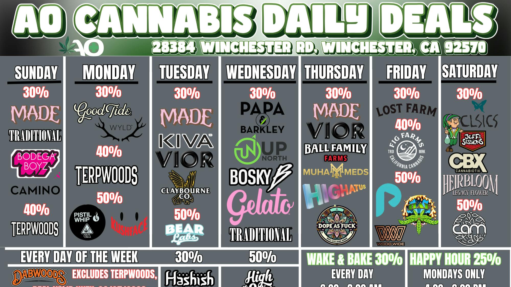 AO CANNABIS AO Cannabis Weekly Deals
