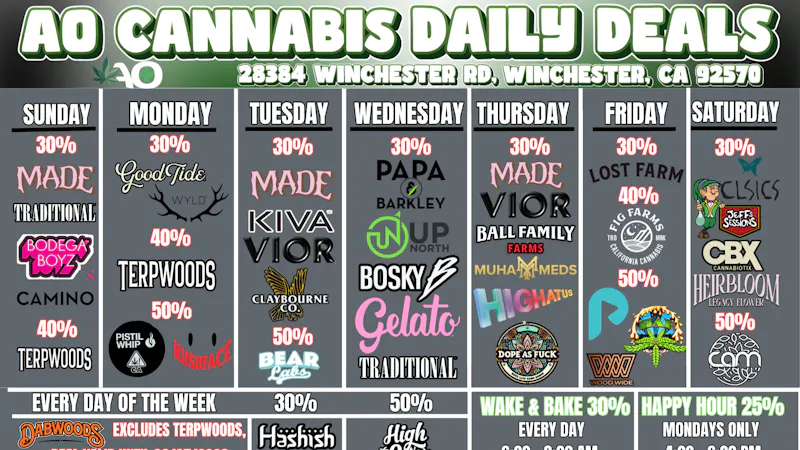 AO CANNABIS AO Cannabis Weekly Deals