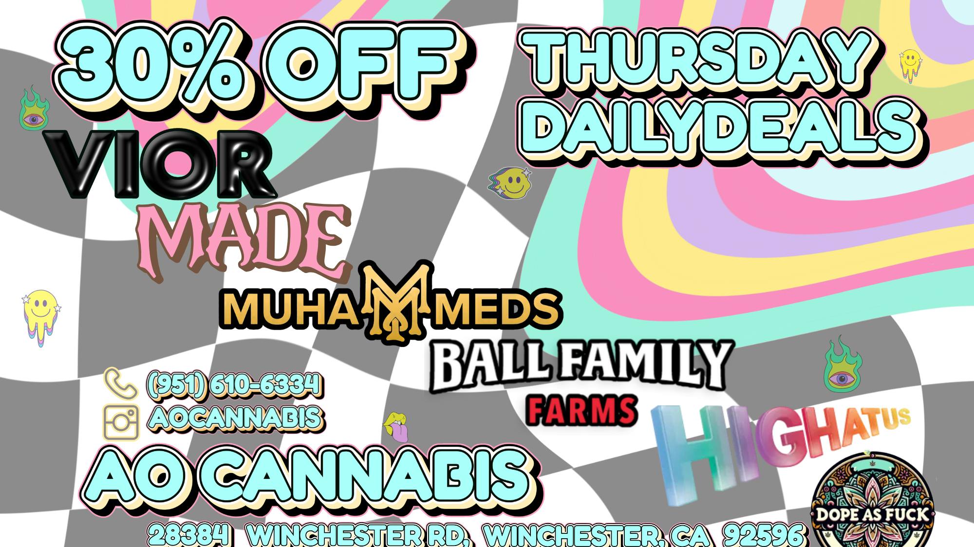 AO CANNABIS THURSDAY DAILY DEALS