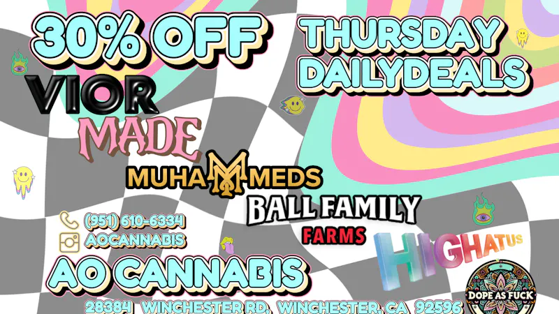 AO CANNABIS THURSDAY DAILY DEALS