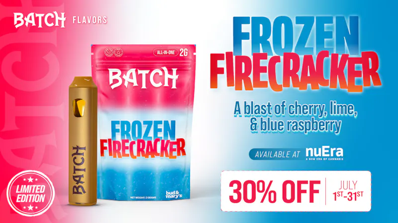 nuEra - Chicago EXCLUSIVE- Batch Frozen Firecracker 2g Vape!