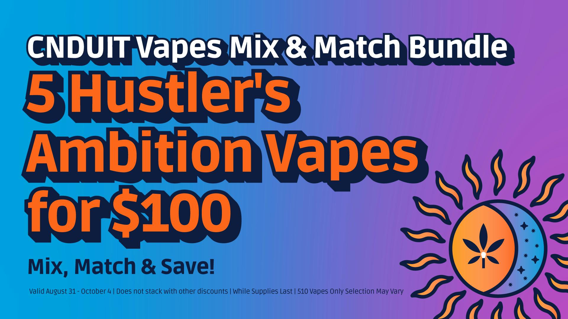 nuEra - East Dubuque Mix & Match 5 Hustler's Ambition Vapes for $100