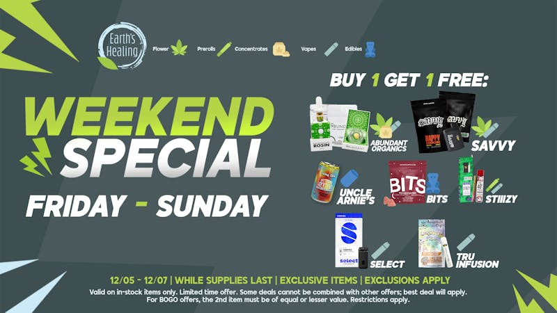 Earth's Healing North BOGO Weekend Sale 12/05 - 12/07!