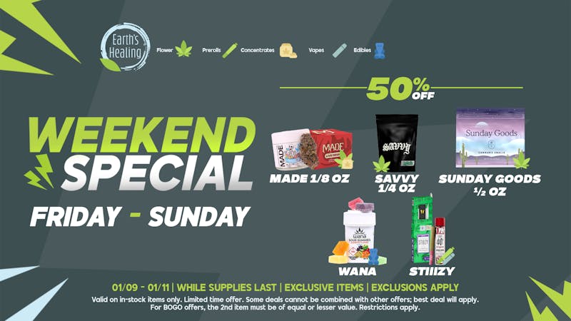 Earth's Healing South 50% Off Weekend Sale