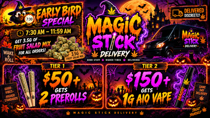 MAGIC STICK Free 1g AIO Vape + Prerolls + Early Bird Deal🎁
