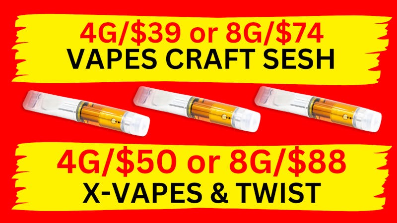 Best High Dispensary 8/$74 CRAFT SESH CART - 8/$88 X-VAPES