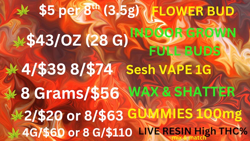 Best High Dispensary $43/OZ FULL BUDS-8/$79 VAPES 1G-8G/$56-$5 BUDS 8th