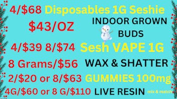 Best High Dispensary $43/OZ BUD-8/$74 VAPES 1G-8G/$56 WAX-4/68 ALL IN 1