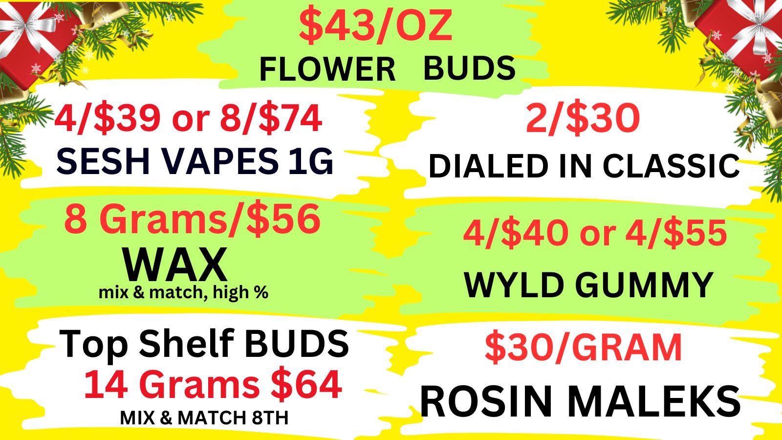Best High Dispensary - Bryant St 2/$30 DIALED IN-$43/OZ-8G/$56 WAX-8/$74 VAPES
