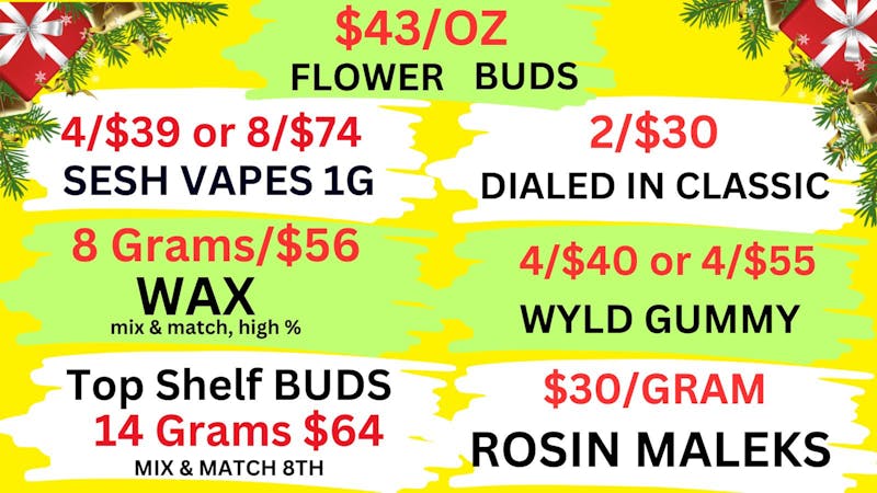 Best High Dispensary - Bryant St 2/$30 DIALED IN-$43/OZ-8G/$56 WAX-8/$74 VAPES