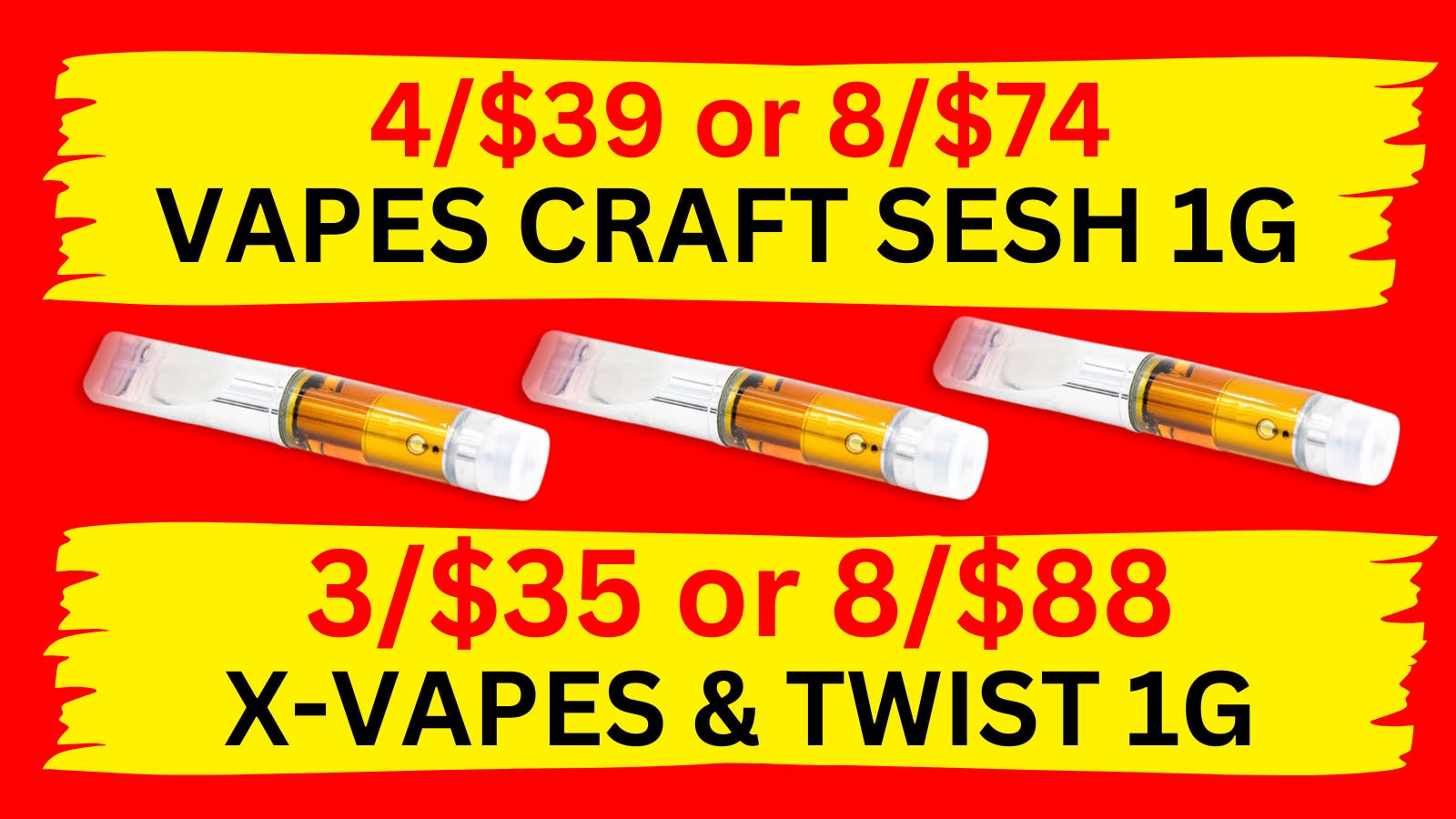 Best High Dispensary - Bryant St 8/$74 CRAFT SESH CARTS - 8/$88 X-VAPES 1 G
