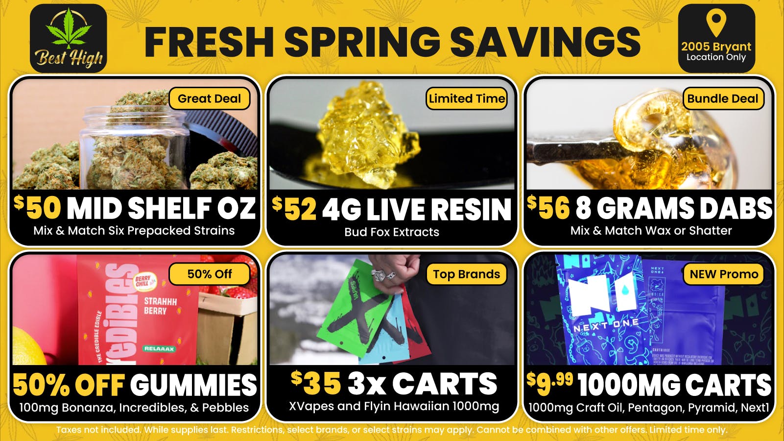 Best High Dispensary - Bryant St 🍯 8 Grams Wax $56, $50 Mid-Shelf OZ 🎉