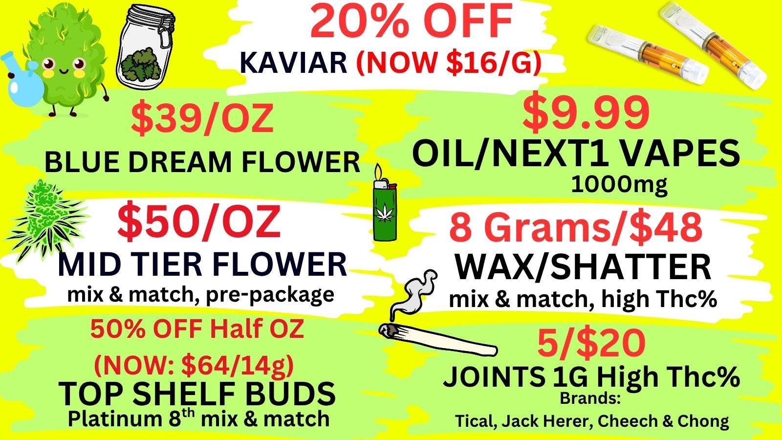 Best High Dispensary 🤑 $39/OZ - 8 GRAMS WAX $48 - $9.99 1000mg CART 🔥