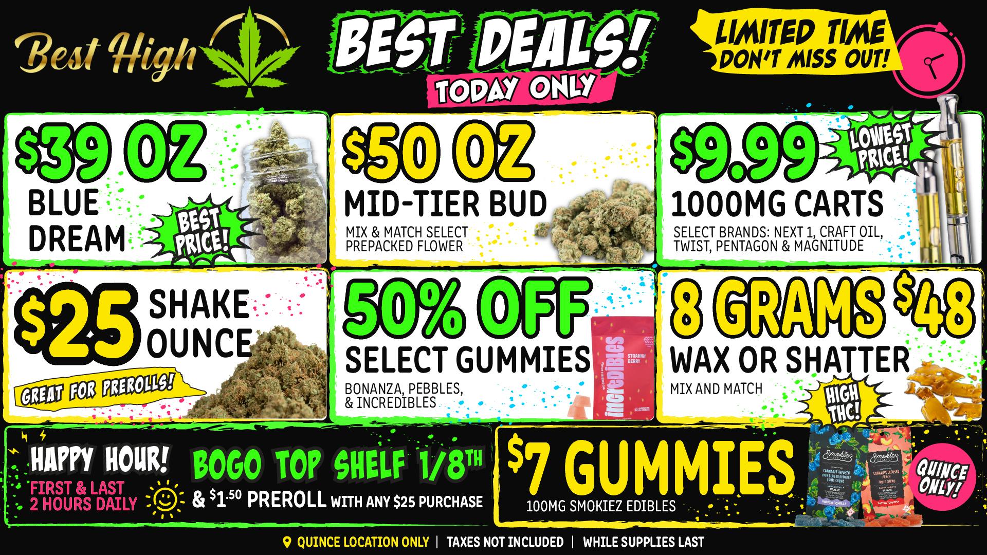 Best High Dispensary 🤑 $39/OZ - 8 GRAMS WAX $48 - $9.99 1000mg CART 🔥