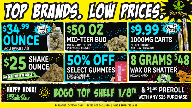 Best High Dispensary - Bryant St 🍯 8 Grams Wax $48, $34.99 Small Bud Ounce 🎉