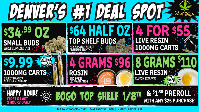 Best High Dispensary - Bryant St 🌱💨 $9.99 Select 1000mg Cart ☀️ 4g Rosin $96