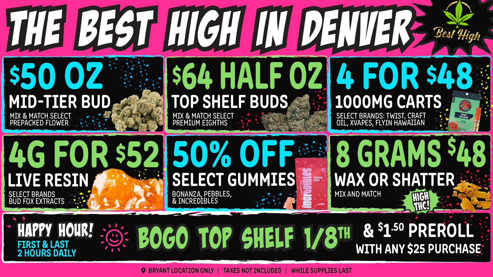 Best High Dispensary - Bryant St 💙 4g Live Resin $52 💎 $64 Half OZ Top Shelf 💙