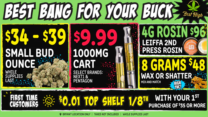 Best High Dispensary - Bryant St $34 - $39 Fire BUDS OZ | $9.99 1000mg VAPES 💎